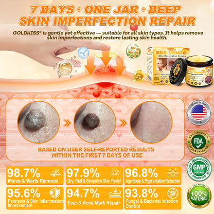 𝑮𝑶𝑳𝑫𝑲𝑰𝑺𝑺® 𝐁𝐄𝐄 𝐕𝐄𝐍𝐎𝐌 𝐏𝐑𝐎 𝐒𝐤𝐢𝐧 𝐑𝐞𝐬𝐭𝐨𝐫𝐚𝐭𝐢𝐨𝐧 𝐂𝐫𝐞𝐚𝐦 (Effective Within 7 Days)Bee Venom + 𝗣𝗿𝗼𝗽𝗼𝗹𝗶𝘀 · 7X Deep Hydration, targets wrinkles, sagging, stretch marks, dark spots, purpura, inflammations and more