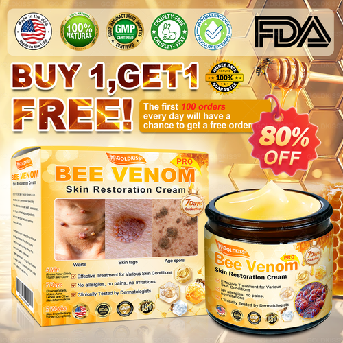 𝑮𝑶𝑳𝑫𝑲𝑰𝑺𝑺® 𝐁𝐄𝐄 𝐕𝐄𝐍𝐎𝐌 𝐏𝐑𝐎 𝐒𝐤𝐢𝐧 𝐑𝐞𝐬𝐭𝐨𝐫𝐚𝐭𝐢𝐨𝐧 𝐂𝐫𝐞𝐚𝐦 (Effective Within 7 Days)Bee Venom + 𝗣𝗿𝗼𝗽𝗼𝗹𝗶𝘀 · 7X Deep Hydration, targets wrinkles, sagging, stretch marks, dark spots, purpura, inflammations and more