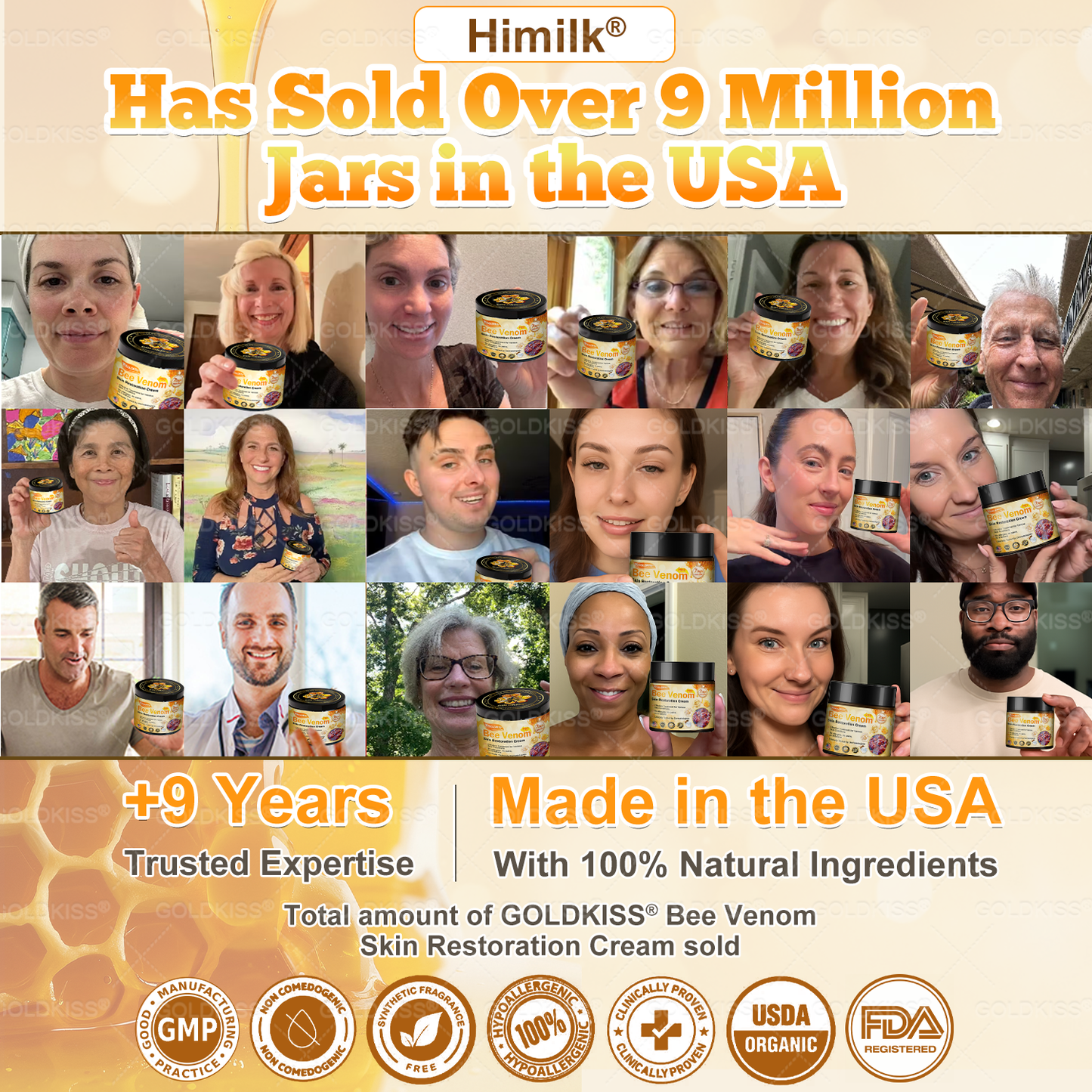 𝑮𝑶𝑳𝑫𝑲𝑰𝑺𝑺® 𝐁𝐄𝐄 𝐕𝐄𝐍𝐎𝐌 𝐏𝐑𝐎 𝐒𝐤𝐢𝐧 𝐑𝐞𝐬𝐭𝐨𝐫𝐚𝐭𝐢𝐨𝐧 𝐂𝐫𝐞𝐚𝐦 (Effective Within 7 Days)Bee Venom + 𝗣𝗿𝗼𝗽𝗼𝗹𝗶𝘀 · 7X Deep Hydration, targets wrinkles, sagging, stretch marks, dark spots, purpura, inflammations and more